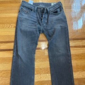 Diesel Men's Denim Grey/Gray Size 32x32 Larkee Regular Straight